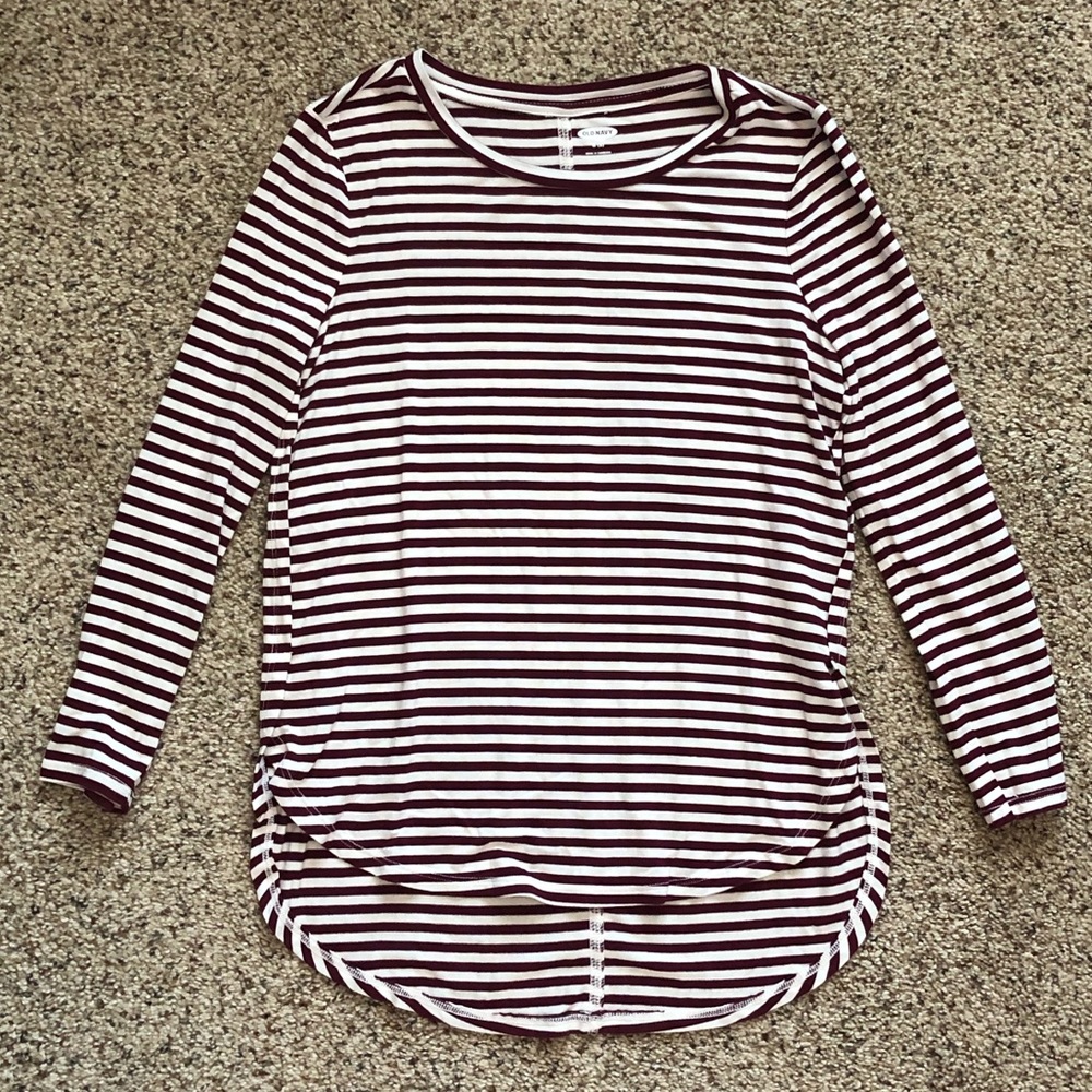 Girls striped swing top. Size M (8)